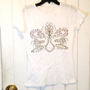T shirt with studs rhinestones